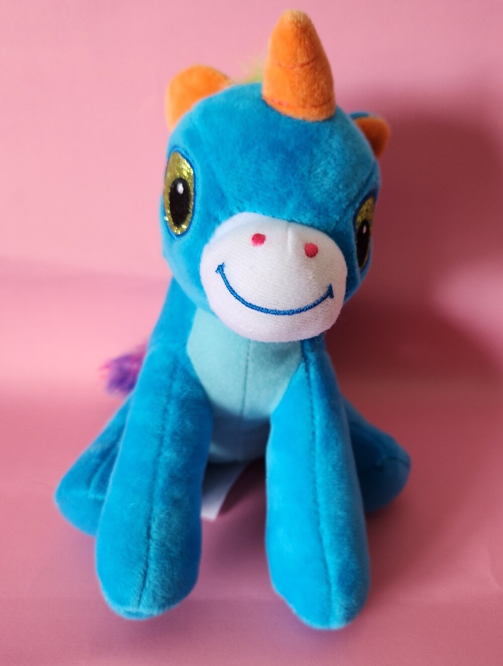Blue Plush Unicorn Toy - Soft Kids Stuffed Animal 8"